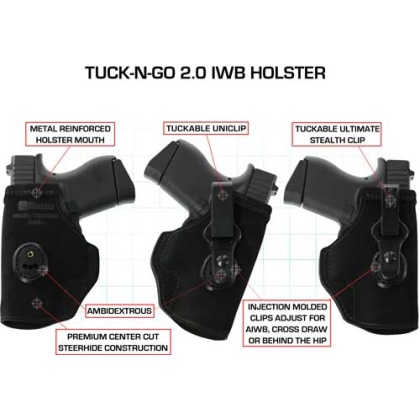 Galco Tuck-n-go Itp Holster - Ambi Lther M&p Shld 9ez Black