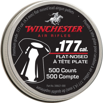 Winchester .177 Flat Pellets - 500 Count Tin 6 Pack Case