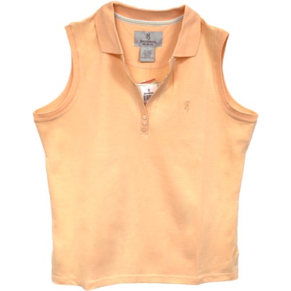 Bg Women\'s Sleeveless Polo - Large Peach<