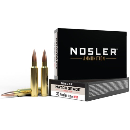 Nosler Ammo Match Grade .33 - Nosler 300gr Custom Hpbt 20pk