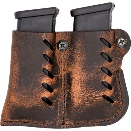 Versacarry Leather Dbl Mag Pch - Single Stack Distress Brown