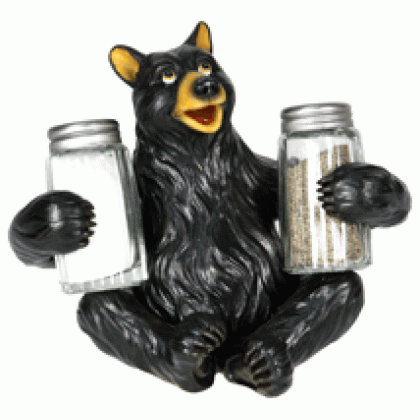 Rivers Edge Bear Holding Glass - Salt & Pepper Shakers